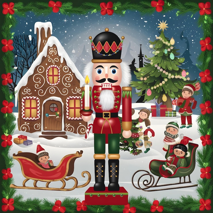 PSD ein bild von einem weihnachtsmann und einem schneeman mit einem schneeman im hintergrund weihnachtengeschenke verstärker spielzeug