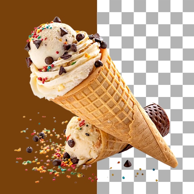 ein Bild von Eiscreme-Kegel mit den Worten Eiscreme darauf