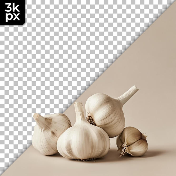 PSD ein bild von zwiebeln und ein foto von knoblauch