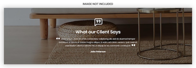 PSD ein bildschirm einer webseite, der sagt, was unser kunde sagt