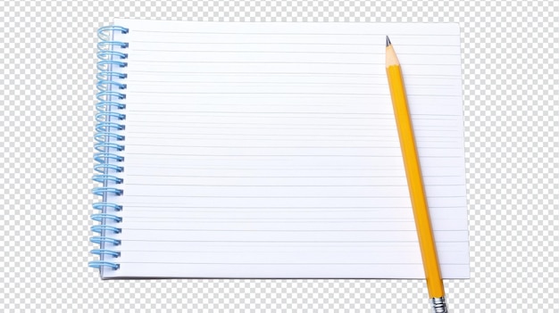 Ein Blatt Liniennotizpapier mit einem Bleistift oben Perfekt für das Notieren von Lehrmaterialien oder für den Einsatz im Klassenzimmer