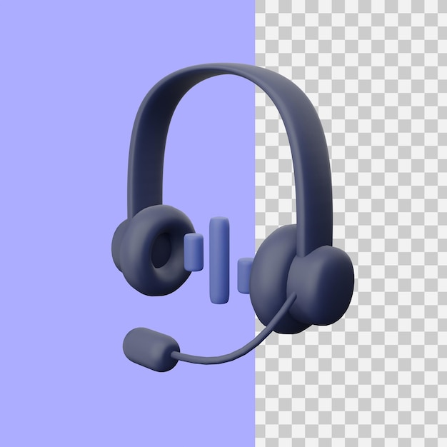 Ein blau-lila Headset mit einem Mikrofon darauf.