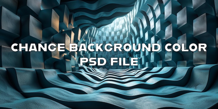 PSD ein blau-weißes bild einer höhle mit einem wellenmuster