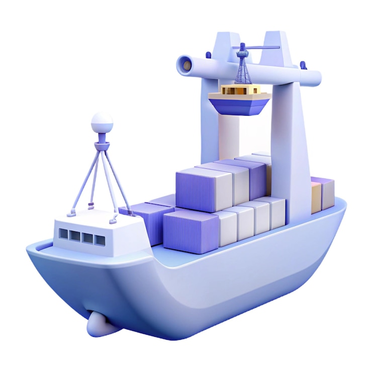 PSD ein blau-weißes boot mit einer skala darauf