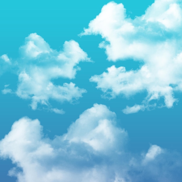 ein blauer Himmel mit Wolken und einem Vogel darauf