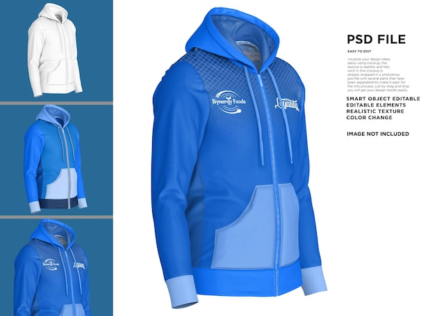 Ein blauer hoodie mit dem wort psd darauf