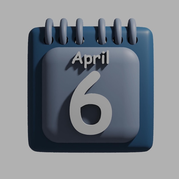 PSD ein blauer kalender mit dem datum 6. april drauf