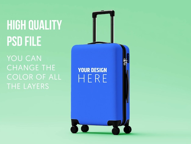 ein blauer Koffer-Mockup im minimalistischen Stil