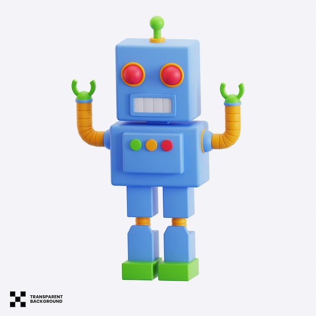 ein blauer Roboter mit dem Wort Roboter drauf