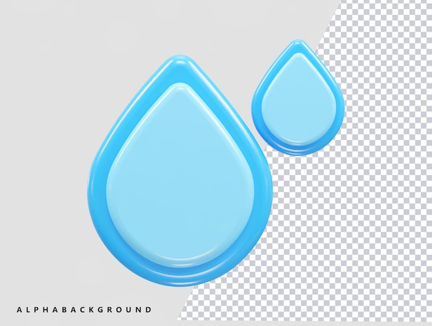 ein blauer Wassertropfen mit Wassertrocken darauf