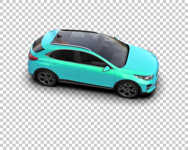 ein blaues Auto mit offener Motorhaube wird mit einem schwarzen Innenraum gezeigt