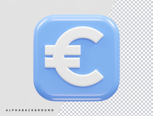 Ein blaues quadrat mit einem euro-symbol darauf.