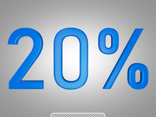 ein blaues Zeichen, auf dem in blauen Buchstaben Prozent geschrieben sind