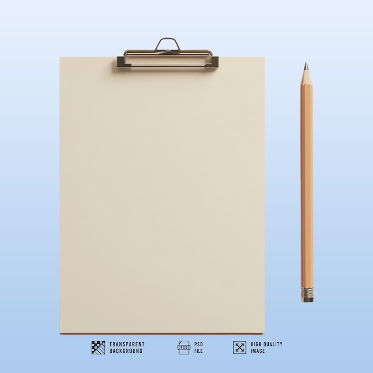 PSD ein bleistift und eine bleistift sind auf einem blauen hintergrund abgebildet