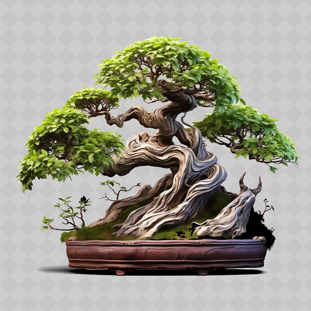 PSD ein bonsai-baum mit einem topf bonsai darauf