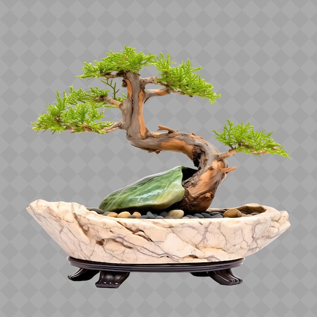 PSD ein bonsai-baum mit einem topf bonsai darauf