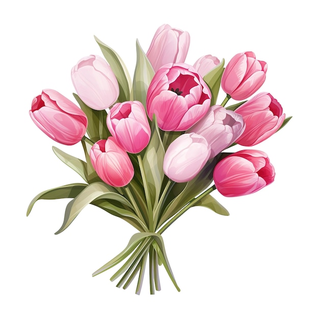 PSD ein bouquet von rosa tulpen, bild erzeugt von ai