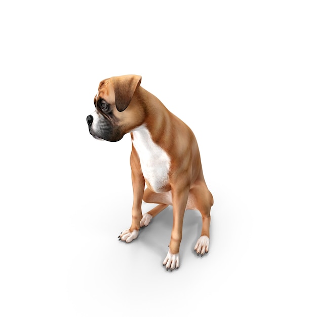 ein braun-weißer Hund