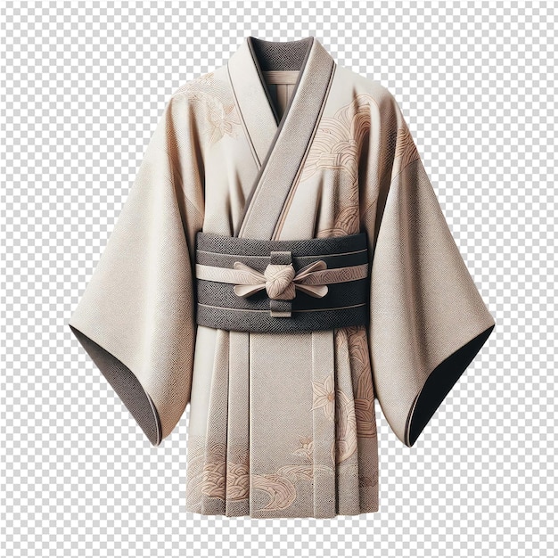 PSD ein brauner kimono mit einem schwarzen gürtel