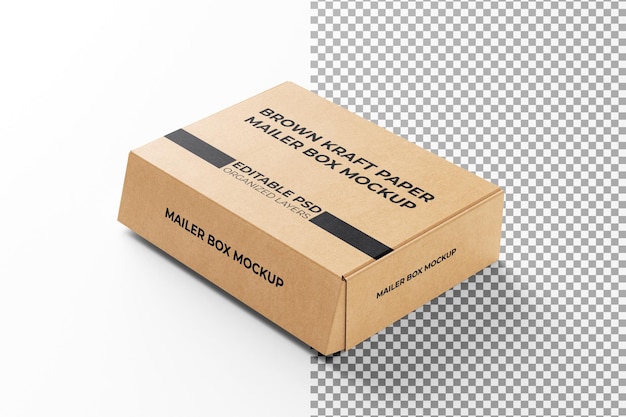 Ein braunes Papier Mailer Box Mockup