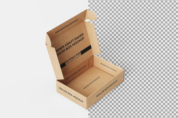 Ein braunes Papier Mailer Box Mockup