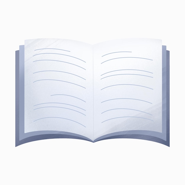 Ein Buch oder eine Notiz mit einer Seite in der Mitte ist geöffnet.