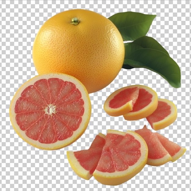 ein Bündel Grapefruits auf einem transparenten Hintergrund