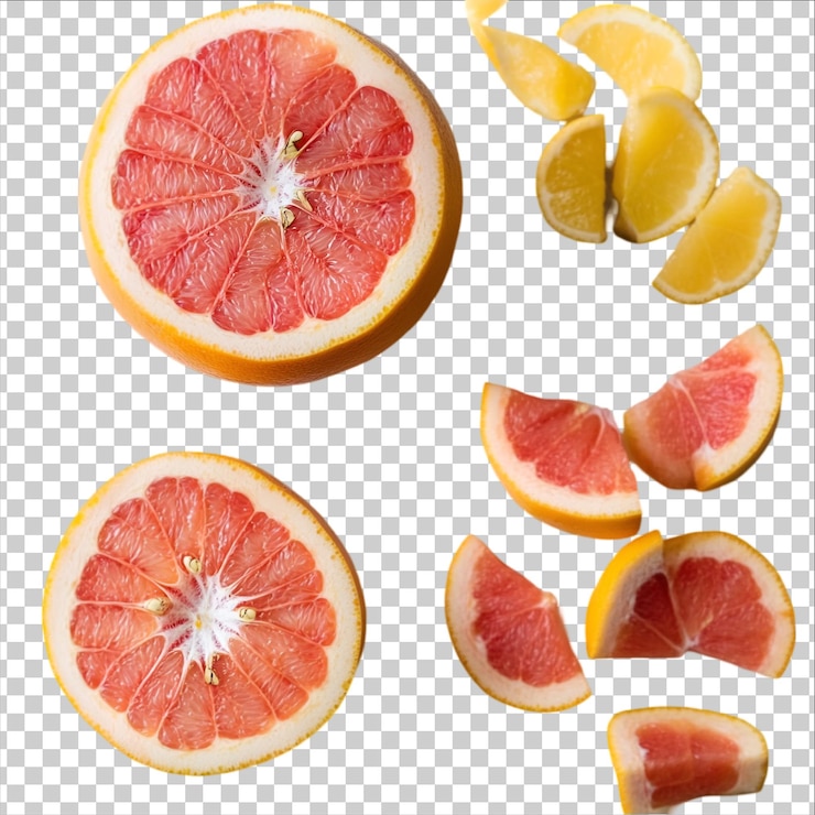 PSD ein bündel grapefruits auf einem transparenten hintergrund