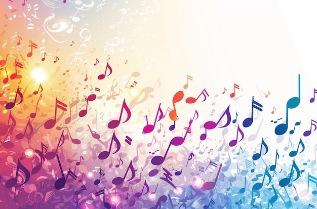 ein bunter Hintergrund mit Musiknoten und einem bunten Hintergrund