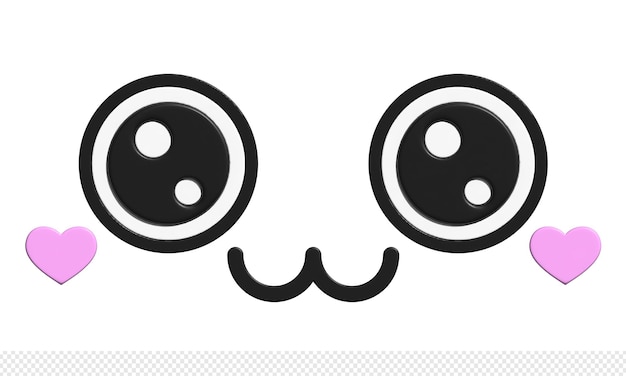 Ein Cartoon-Gesicht mit schwarzem Gesicht und schwarzen Augen.
