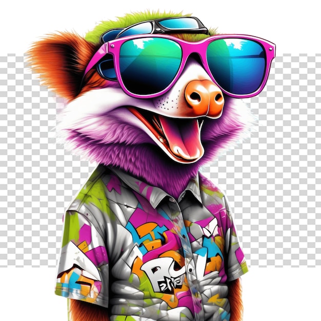 PSD ein cooles tier mit sonnenbrille, abbildung eines wildschweins