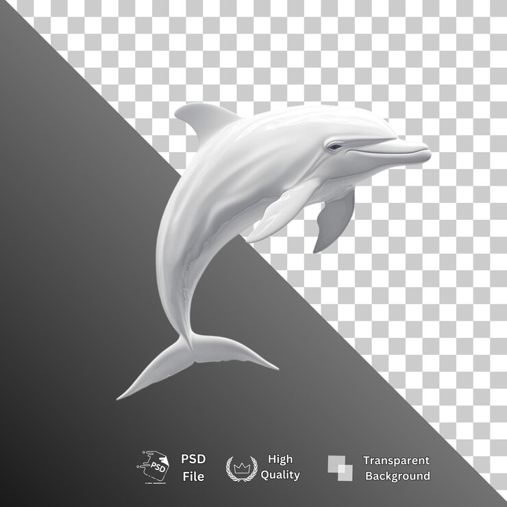 PSD ein delfin auf einem durchsichtigen hintergrund