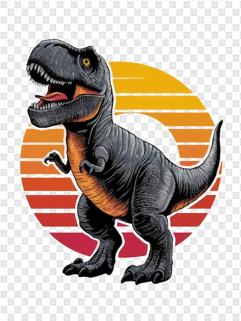 PSD ein dinosaurier mit gelbem und orangefarbenem hintergrund