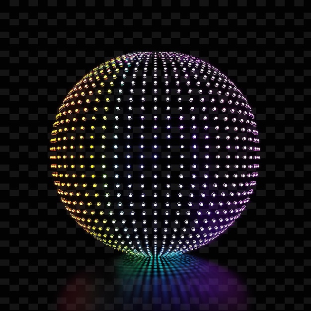 PSD ein disco-ball mit mehrfarbigen lichtern und einem mehrfarbenen licht