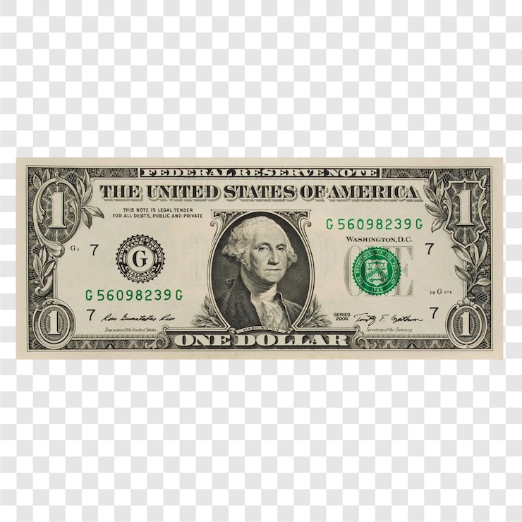 PSD ein-dollar-banknoten durchsichtig