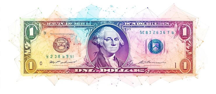 PSD ein dollar-schein mit geometrischem design
