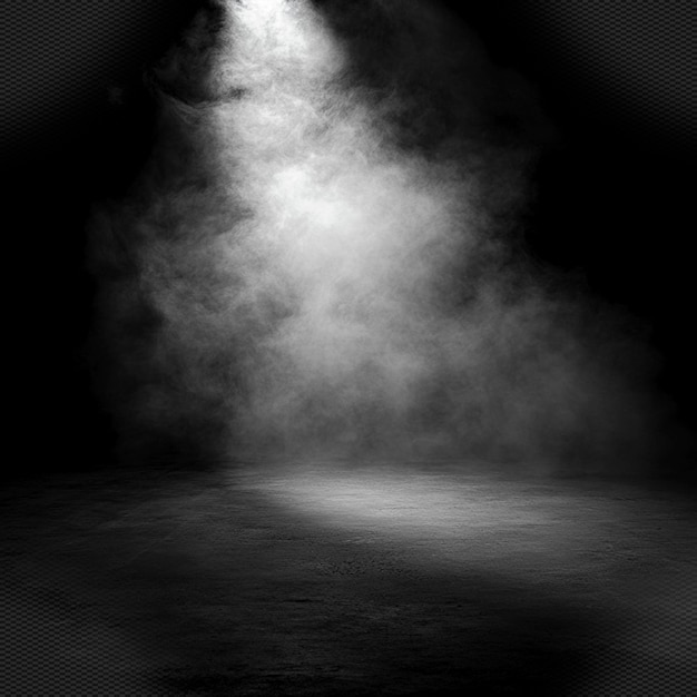 ein dunkles Zimmer mit einem Licht, das auf dem Boden leuchtet