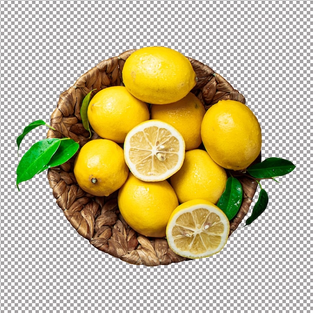 Ein Eimer Zitronen transparentes Bild PNG
