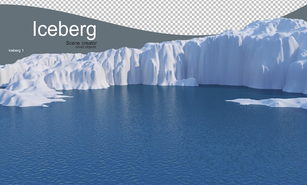 Ein Eisberg im Winter, der aus vielen Blickwinkeln fotografiert wurde