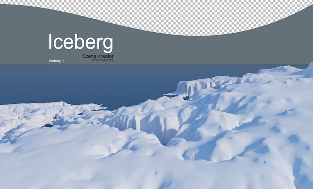 PSD ein eisberg im winter, der aus vielen blickwinkeln fotografiert wurde