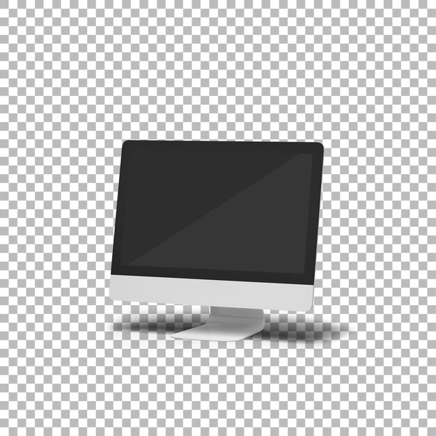 Ein eleganter moderner Desktop-Computer mit einem minimalistischen Design und einem leeren Bildschirm