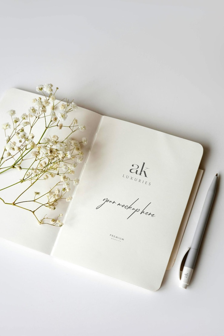 PSD ein elegantes und luxuriöses notebook-seiten-mockup