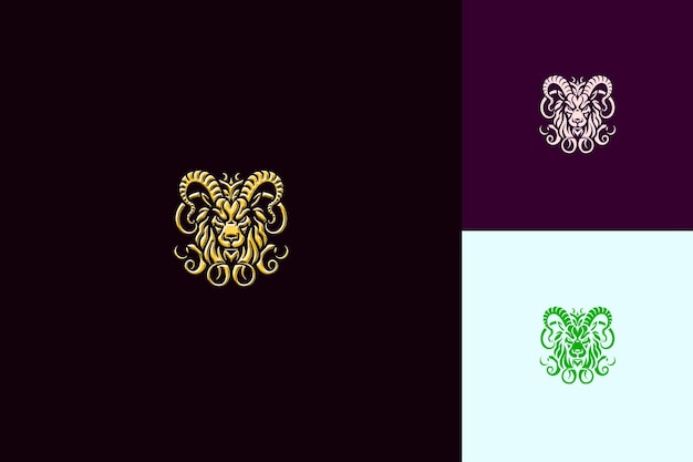 PSD ein entwurf für ein logo für einen goldenen und grünen drachen