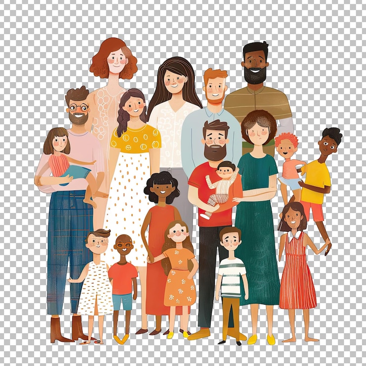 PSD ein familienfoto mit einem mann und einer frau, die ein baby auf durchsichtigem hintergrund halten png