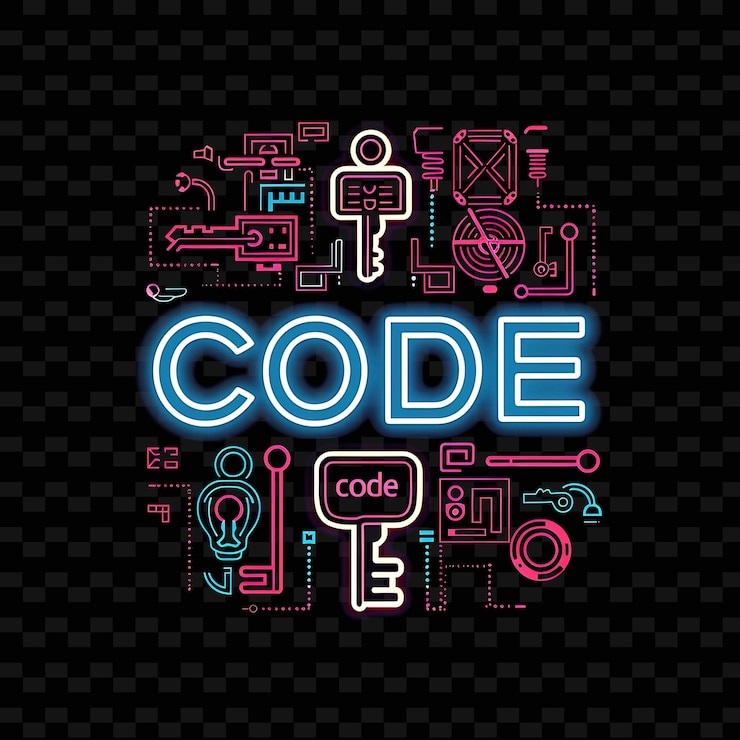 PSD ein farbenfrohes logo mit den wörtern code code