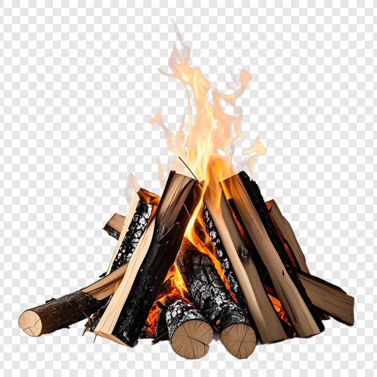 PSD ein feuer brennt in einem kamin mit einem feuer darauf