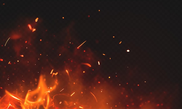 ein Feuer mit Funken und den Worten Feuer im Hintergrund