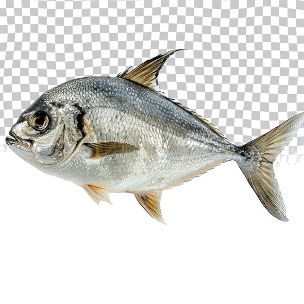 PSD ein fisch, der auf einem weißen hintergrund mit einem bild eines fisches steht