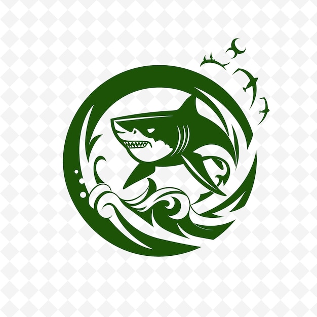 PSD ein fisch mit einem hai auf dem logo