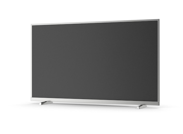 ein Flachbildschirm-Fernseher ist an einer weißen Wand montiert